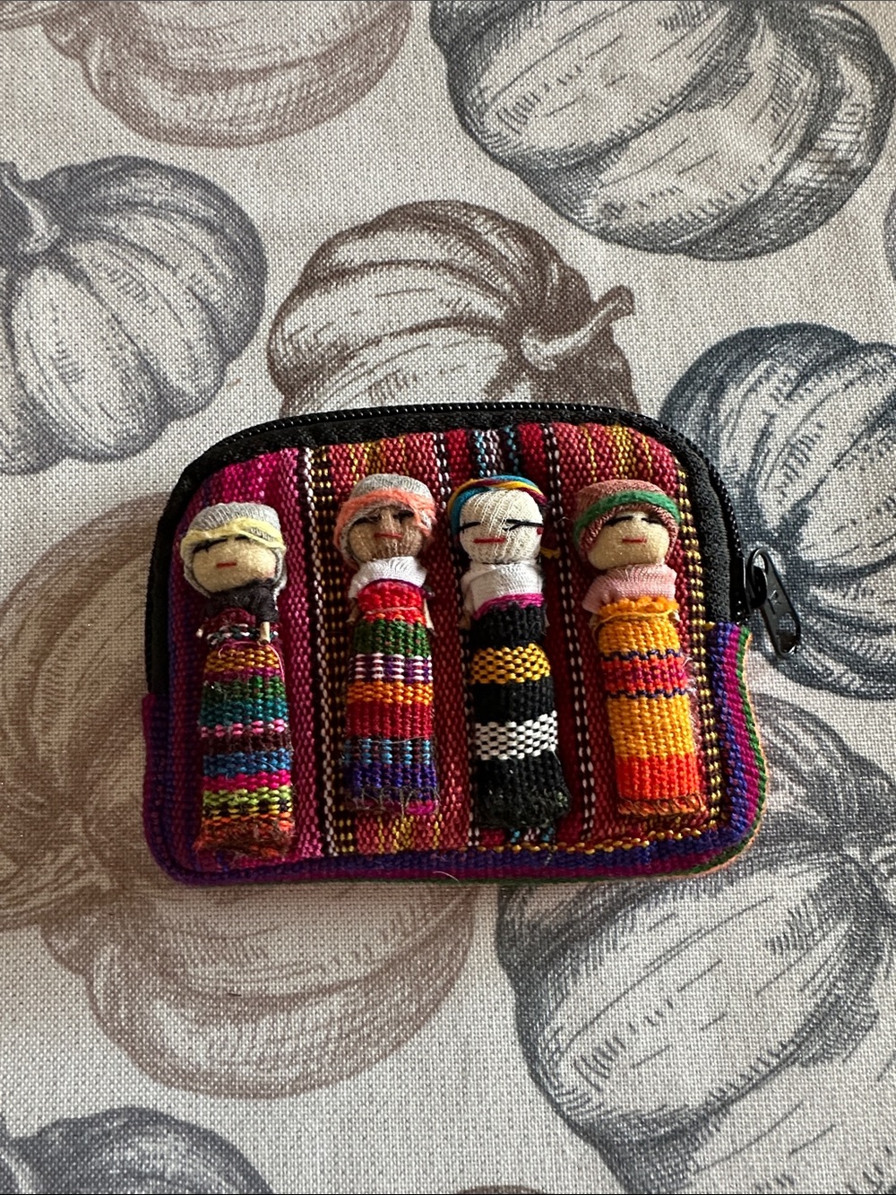 Source Unknown Multicolor Worry Doll Card & Key Pouch